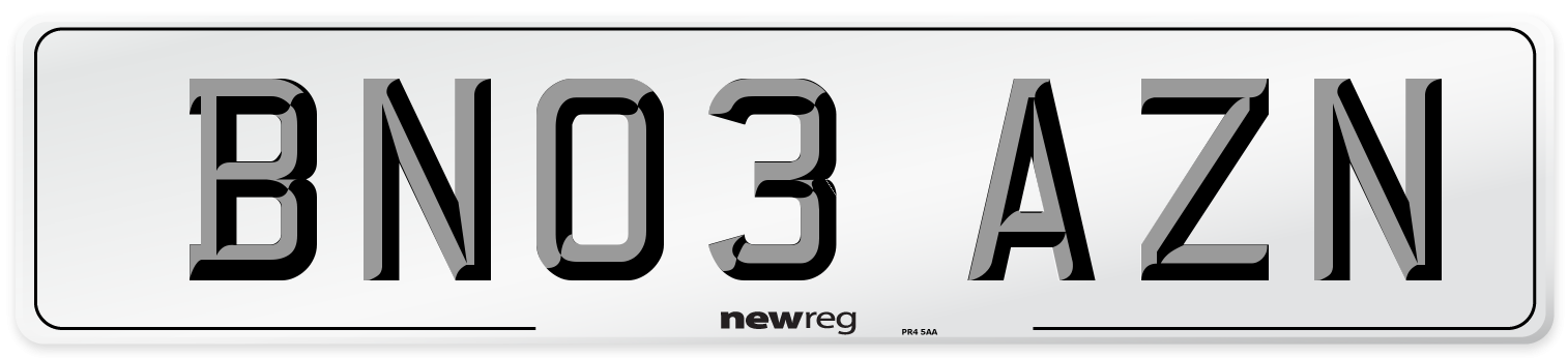 BN03 AZN Number Plate from New Reg